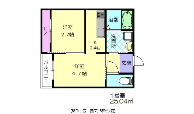 福岡市早良区祖原のアパートの間取り