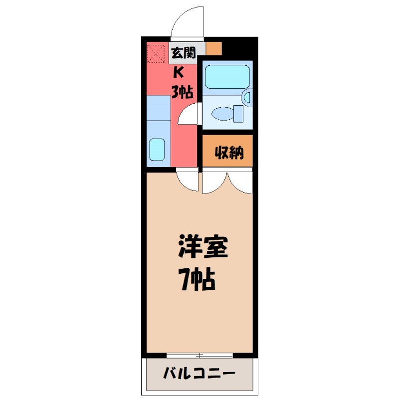 河内郡上三川町大字上三川のアパートの間取り