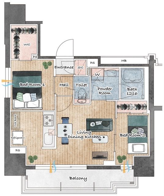 【台東区小島のマンションの間取り】