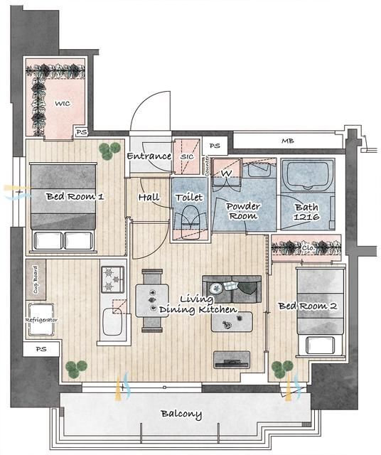 【台東区小島のマンションの間取り】