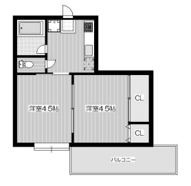 川崎市川崎区追分町のマンションの間取り