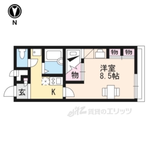 大津市横木のアパートの間取り