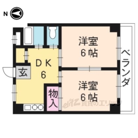 シャトー竹村２の間取り