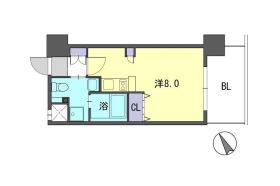 福岡市中央区渡辺通のマンションの間取り