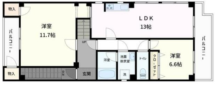 台東区竜泉のマンションの間取り