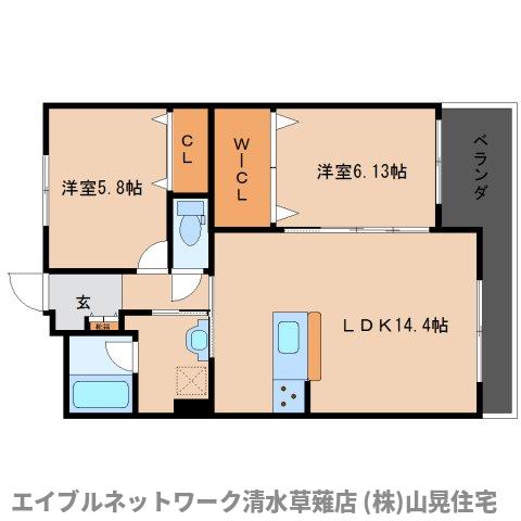 静岡市葵区瀬名のマンションの間取り