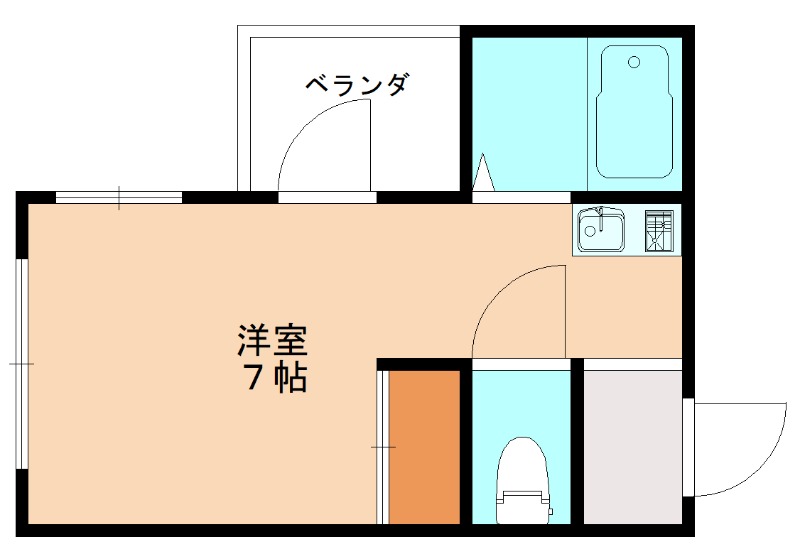 北九州市戸畑区新池のマンションの間取り