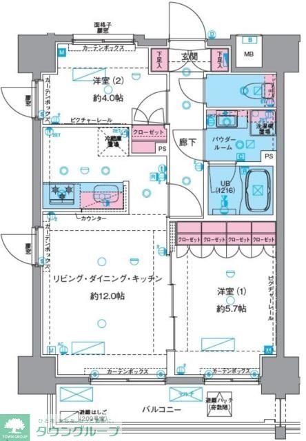 台東区今戸のマンションの間取り