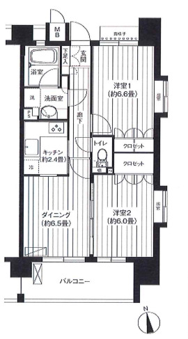 港区港南のマンションの間取り