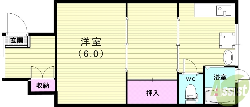 神戸市長田区東尻池町のアパートの間取り