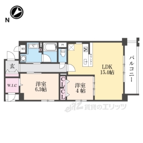 湖南市石部東のマンションの間取り