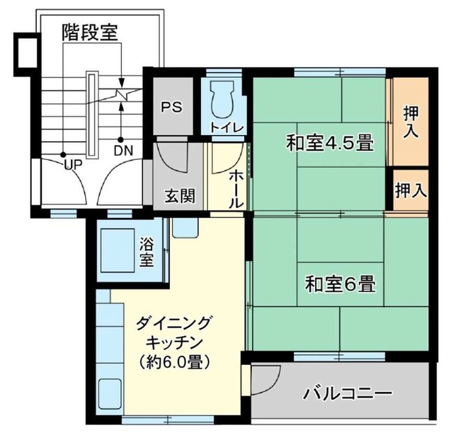 緑ヶ丘第44206号棟の間取り