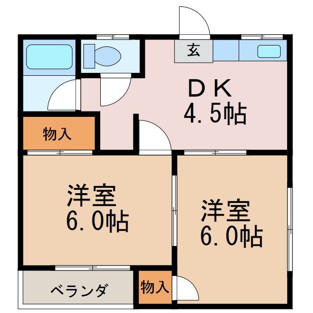 松本市波田のアパートの間取り