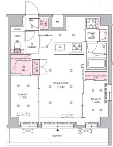 北区滝野川のマンションの間取り