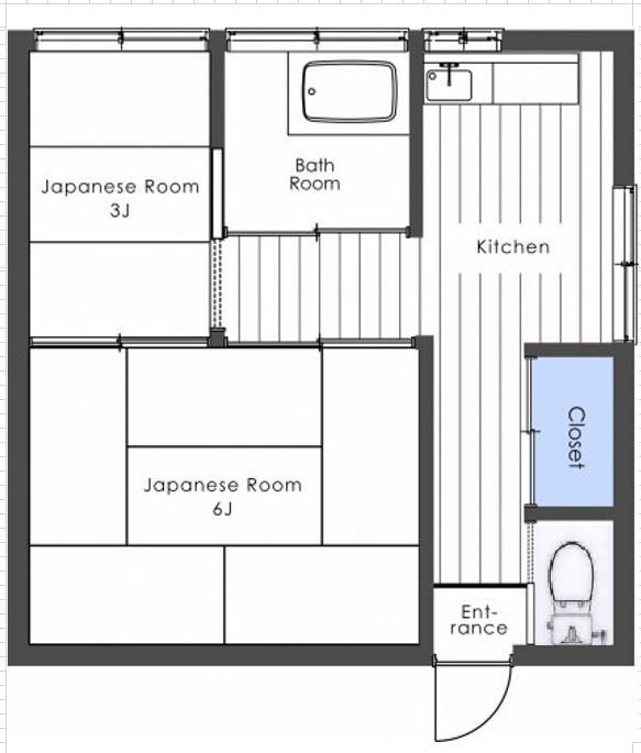 東松山市材木町のアパートの間取り