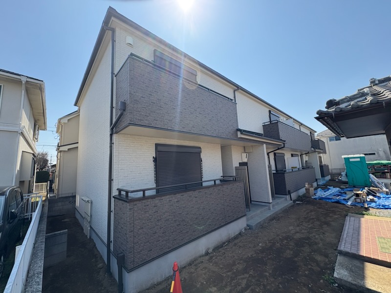 建物外観　新築アパート募集開始　すぐ内覧出来ます。