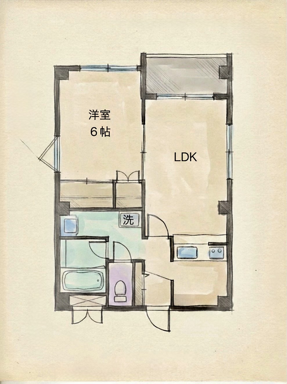 ＪＲ山陽本線 東福山駅 徒歩31分 3階建 築31年の間取り写真