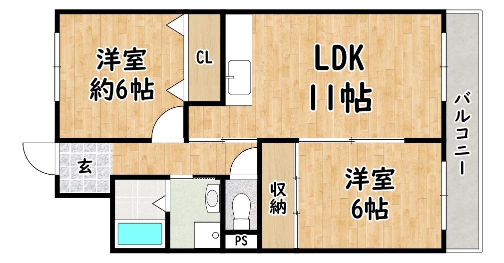 ＪＲ関西本線 平野駅 徒歩10分 7階建 築31年の間取り写真