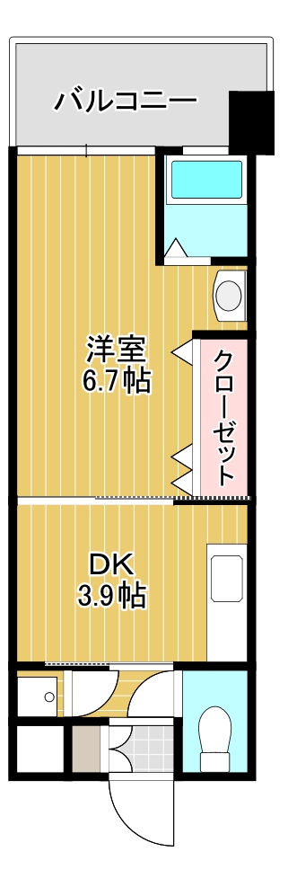 北九州市小倉北区京町のマンションの間取り