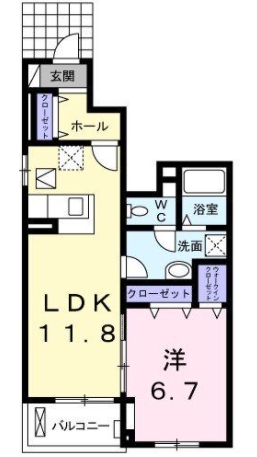 豊明市三崎町のアパートの間取り