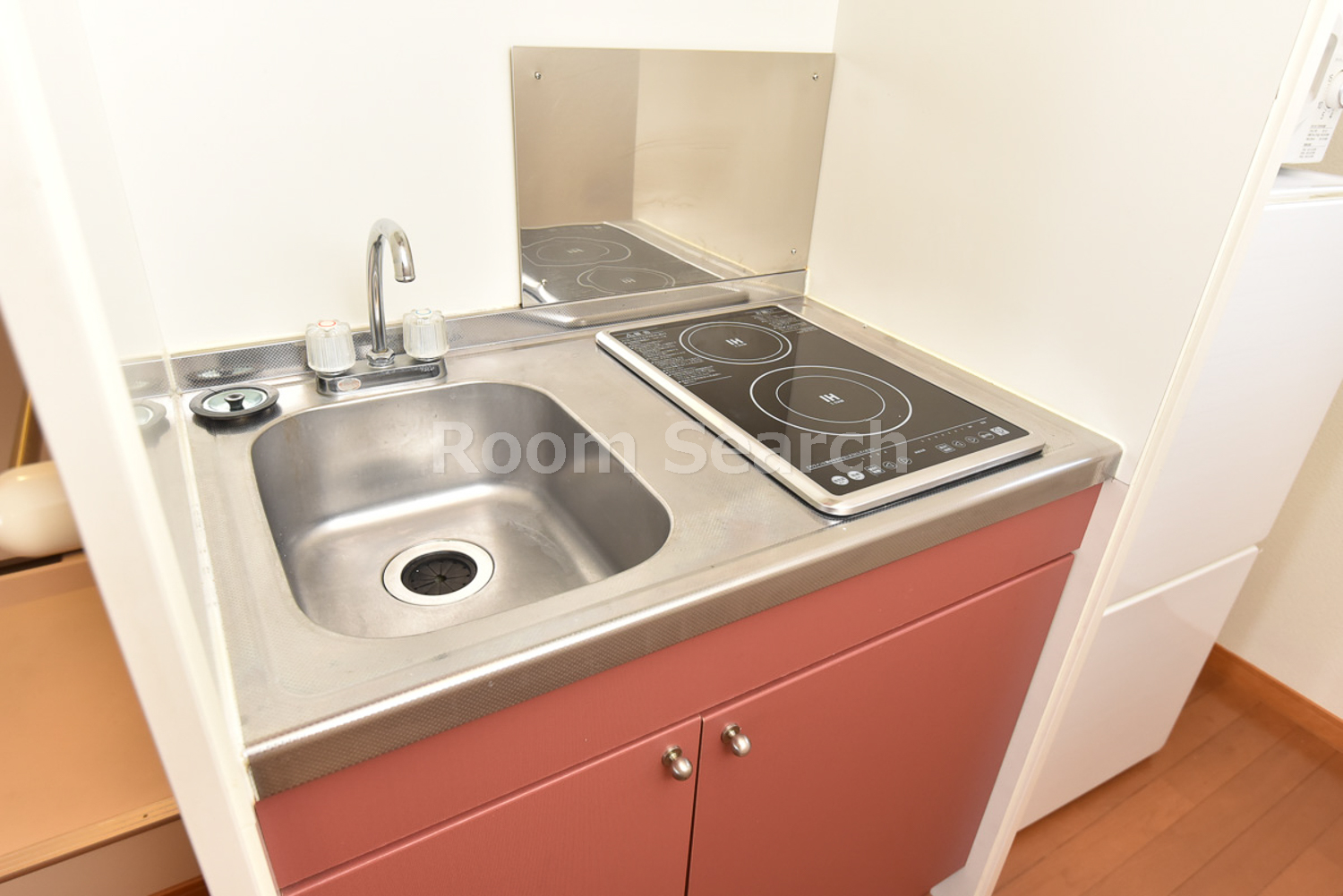 キッチン　2口コンロ、キッチン収納