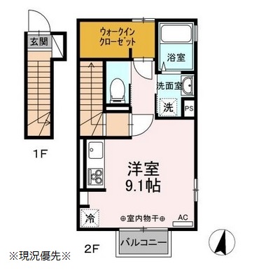 長野市松代町松代のアパートの間取り