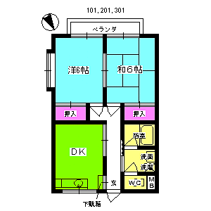 やよいハイツの間取り