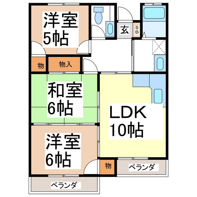 アパートメント石塔の間取り