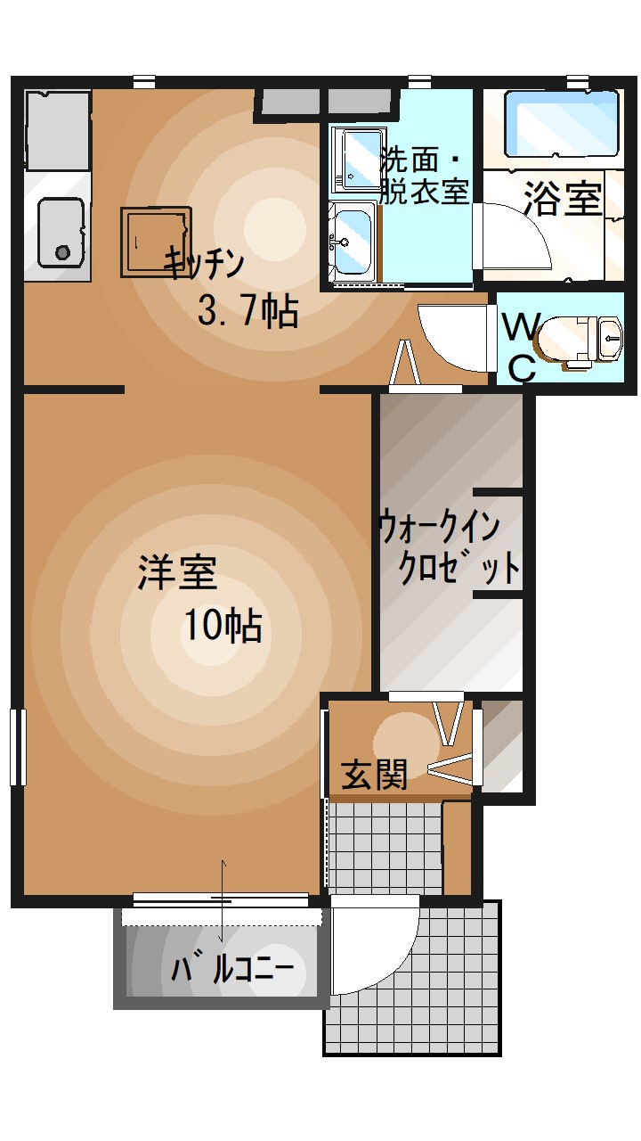 宇都宮市簗瀬のアパートの間取り