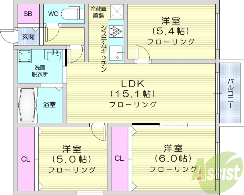 【DIOGRACIA MIYANOMORIの間取り】