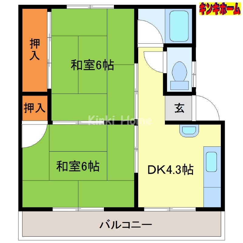 和歌山市市小路のマンションの間取り