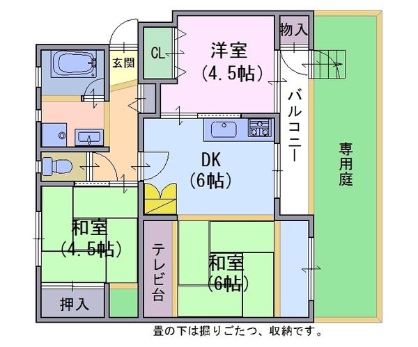 長岡天神ハイツ14棟106号の間取り