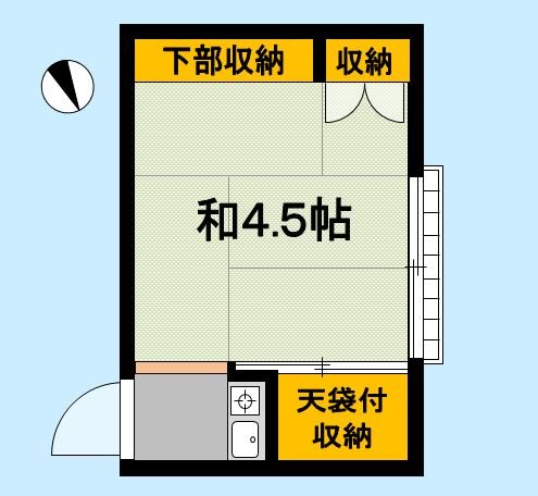 中野区弥生町のアパートの間取り