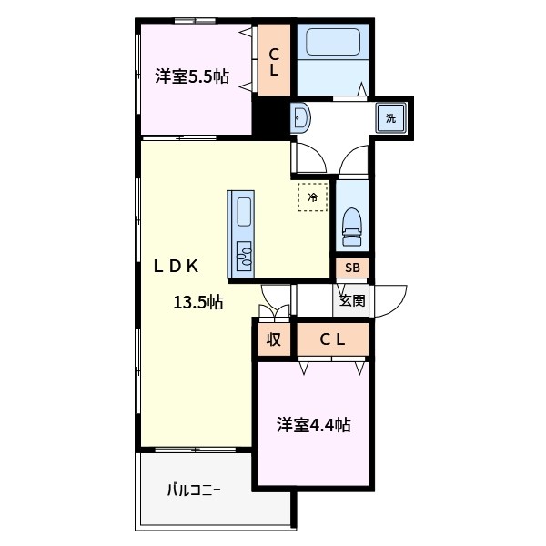 足立区日ノ出町のマンションの間取り