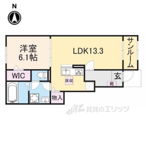 高島市今津町舟橋のアパートの間取り