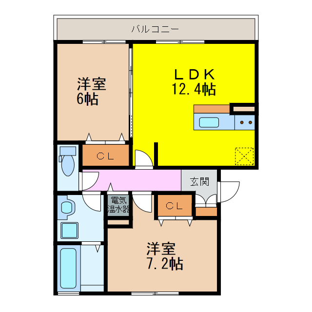 大村市木場のアパートの間取り