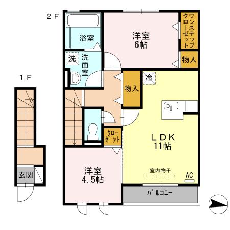 高岡市戸出町のアパートの間取り