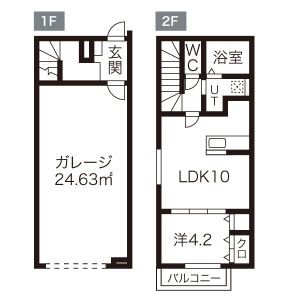 茂原市東茂原のアパートの間取り