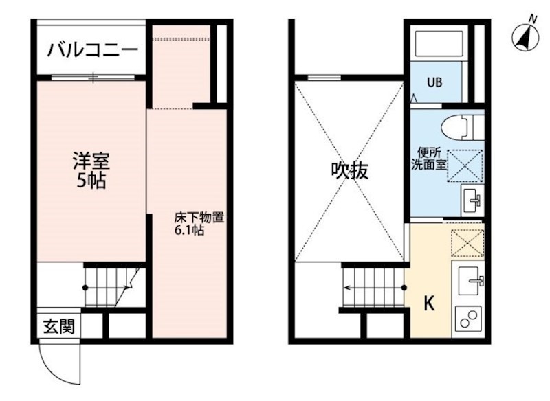 名古屋市中川区九重町のアパートの間取り