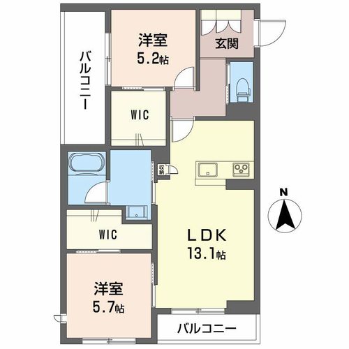 郡山市堤下町のマンションの間取り