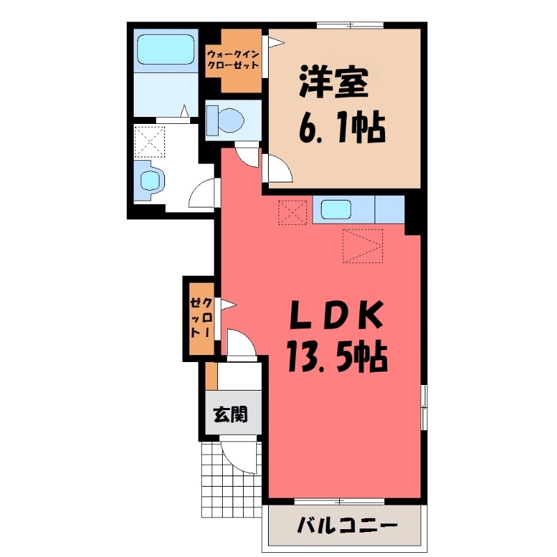 深谷市小前田のアパートの間取り