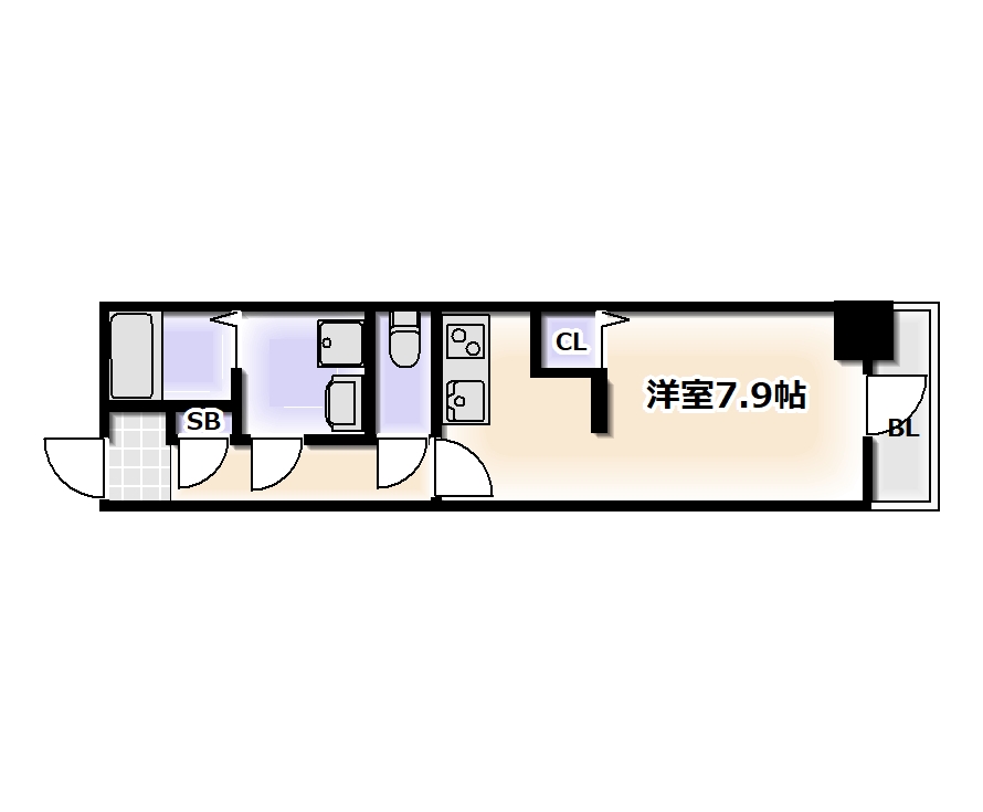 大阪市西成区玉出中のマンションの間取り