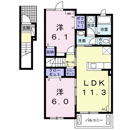 安八郡神戸町大字神戸のアパートの間取り