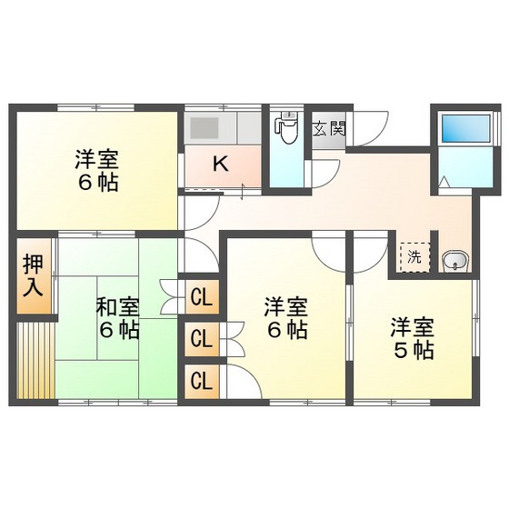 野辺１丁目貸家の間取り