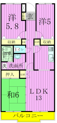 イーストパーク胡録台の間取り