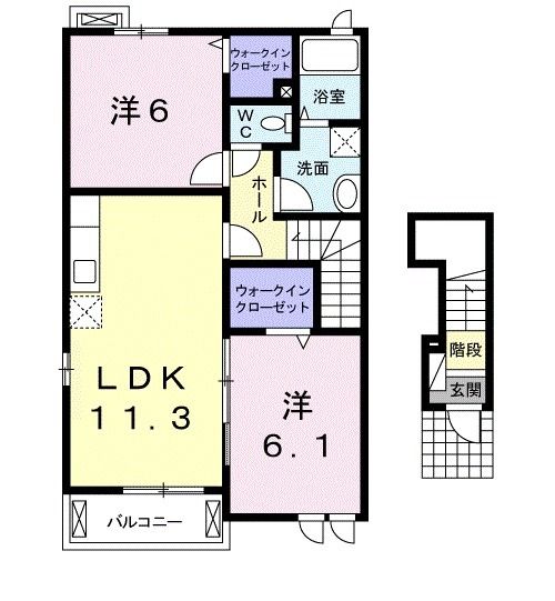 佐賀市諸富町大字山領のアパートの間取り