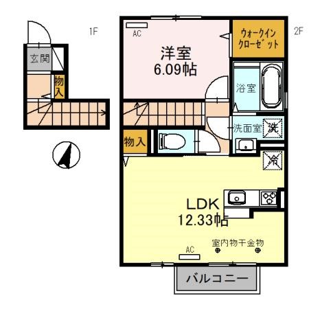 前橋市下小出町のアパートの間取り