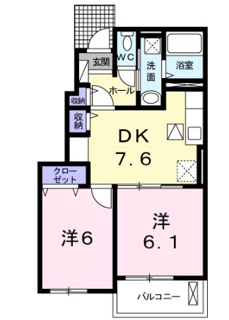 綾歌郡綾川町小野のアパートの間取り