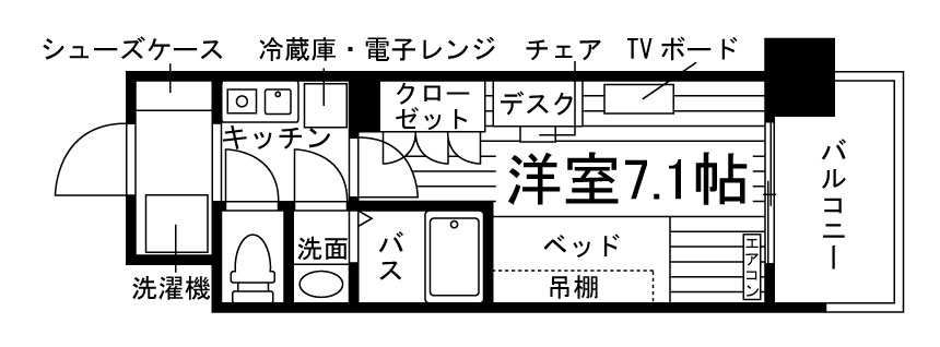 (仮称)UniLife北九州北方学生マンションの間取り