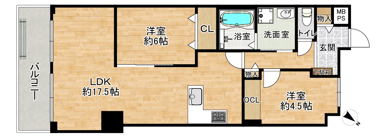 ネオアージュ土佐堀の間取り